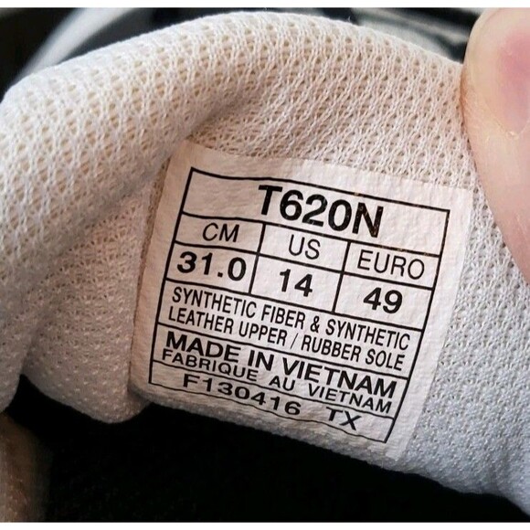 ASICS Sneakers Mens 14 FuzeX Lyte Shoes Black White Gold Athletic Casual Lace Up - Picture 9 of 9